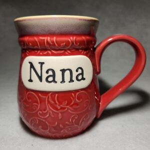Mug Cup Stoneware Cracker Barrel Exclusive NANA Red Tan Brand New 18 Oz Large
